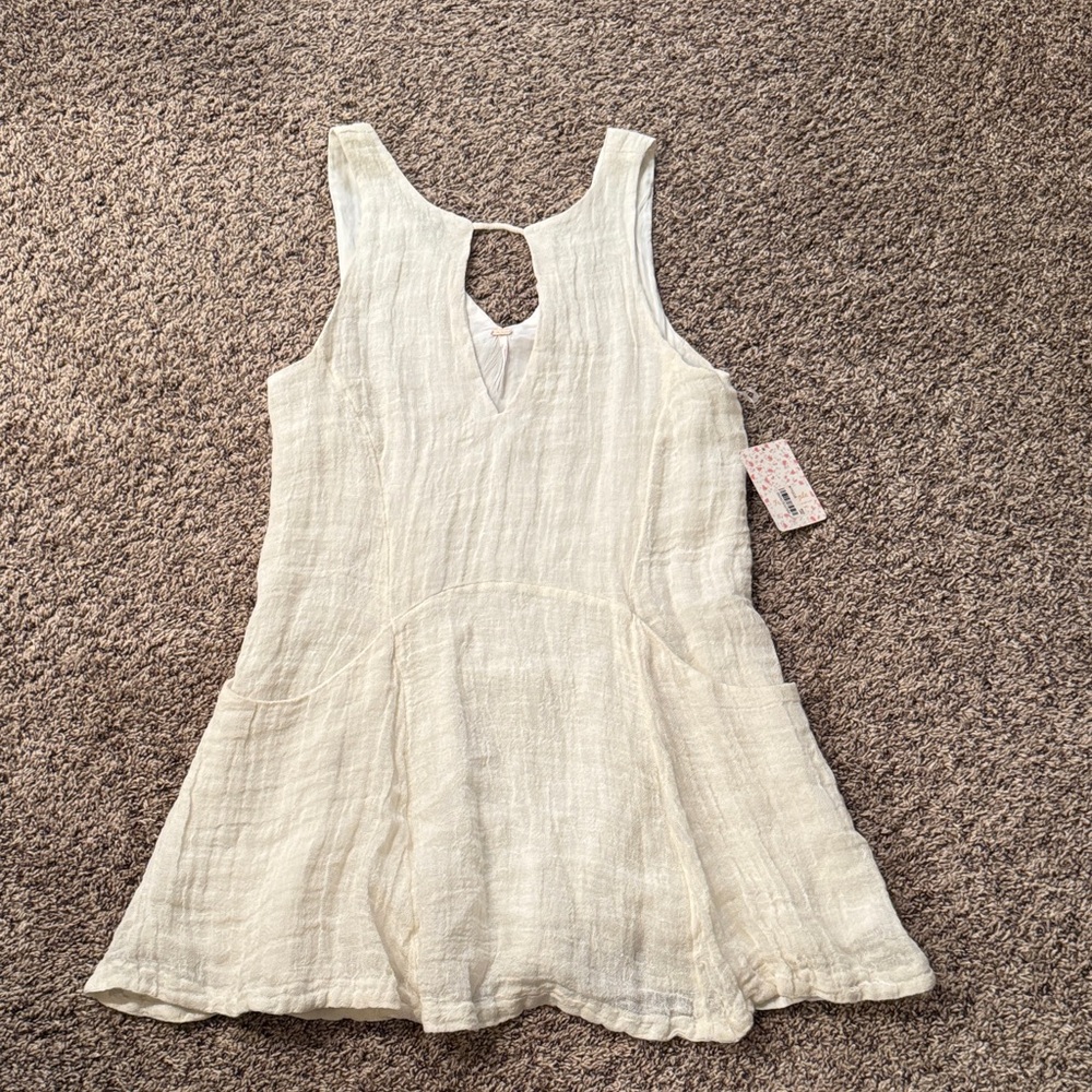 Free People Ivory/ Cream Sleeveless Mini Dress